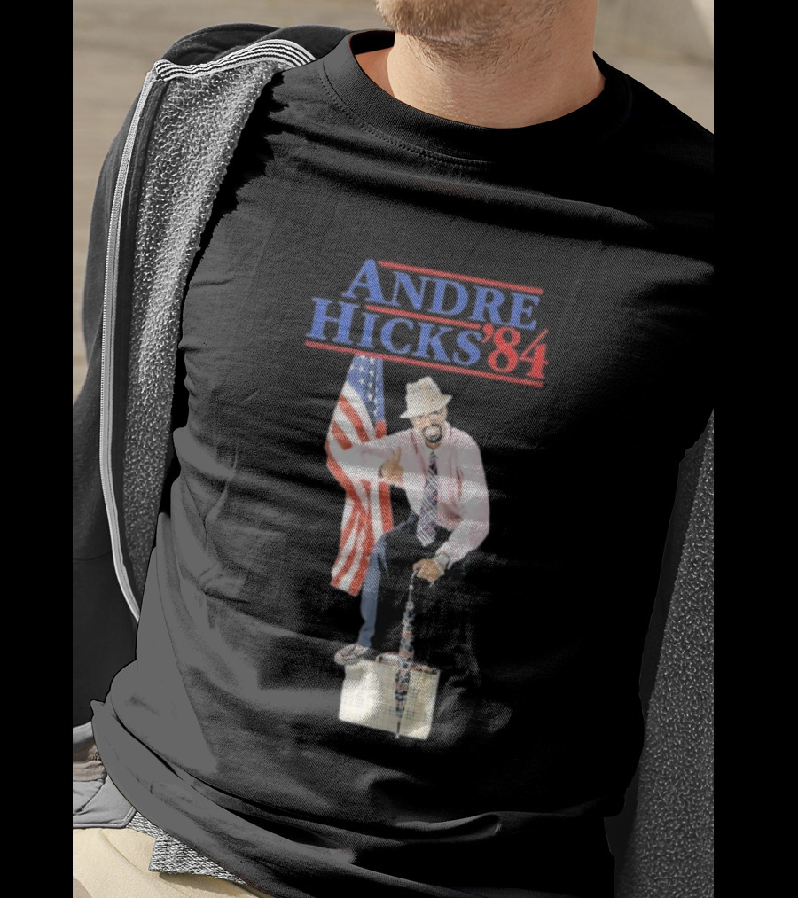Andre Hicks 1984 American Flag Theme T-Shirt