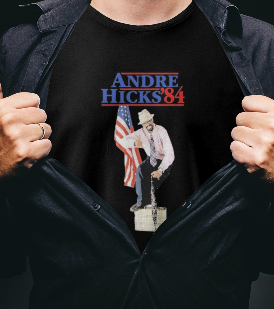 Andre Hicks 1984 American Flag Theme T-Shirt