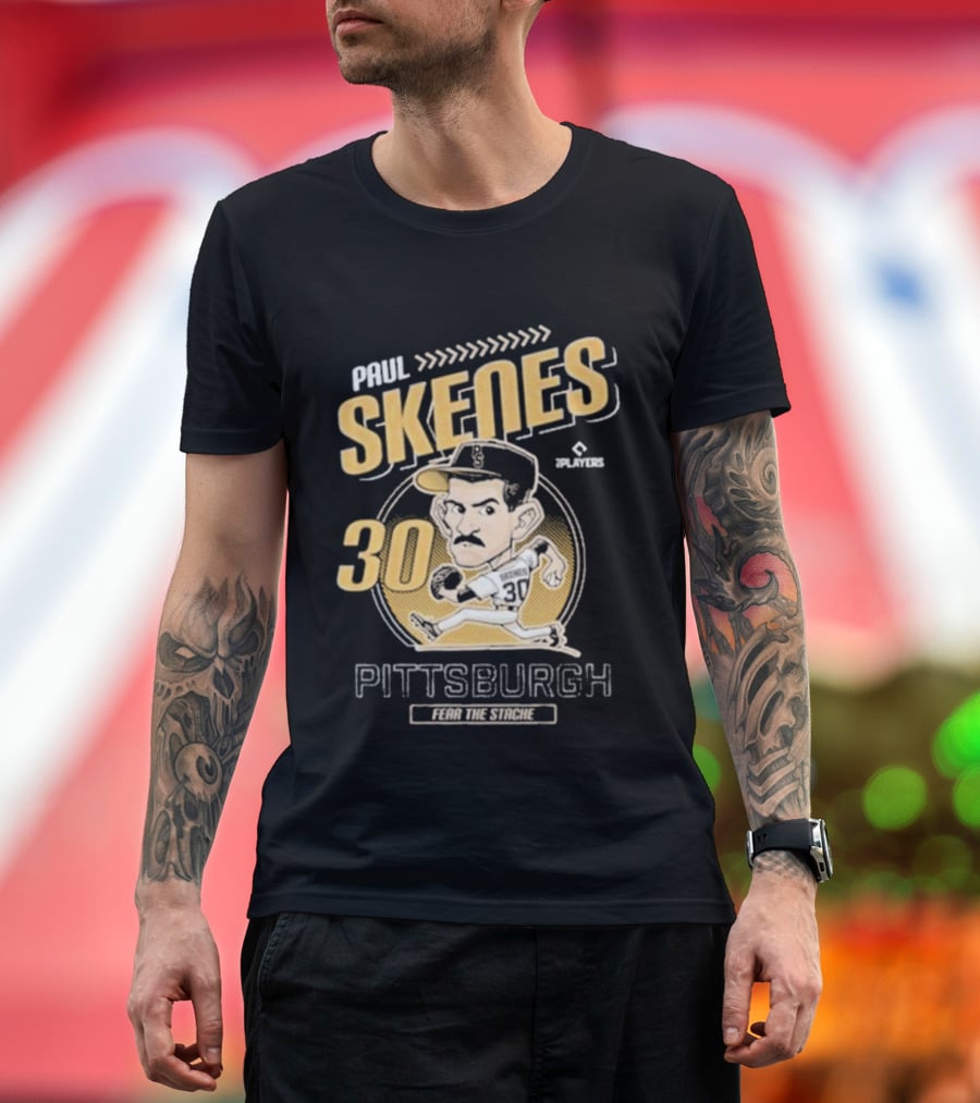 Paul Skenes Fear The Stache Pittsburgh 30 Caricature T-Shirt