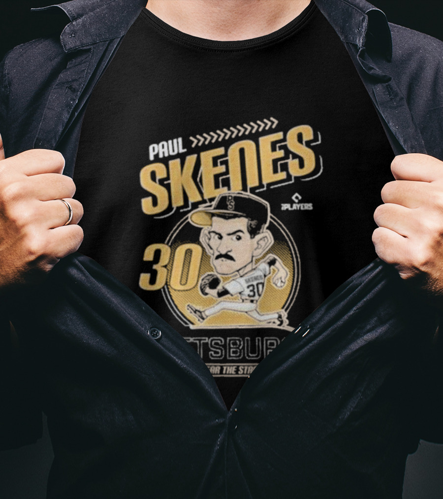 Paul Skenes Fear The Stache Pittsburgh 30 Caricature T-Shirt