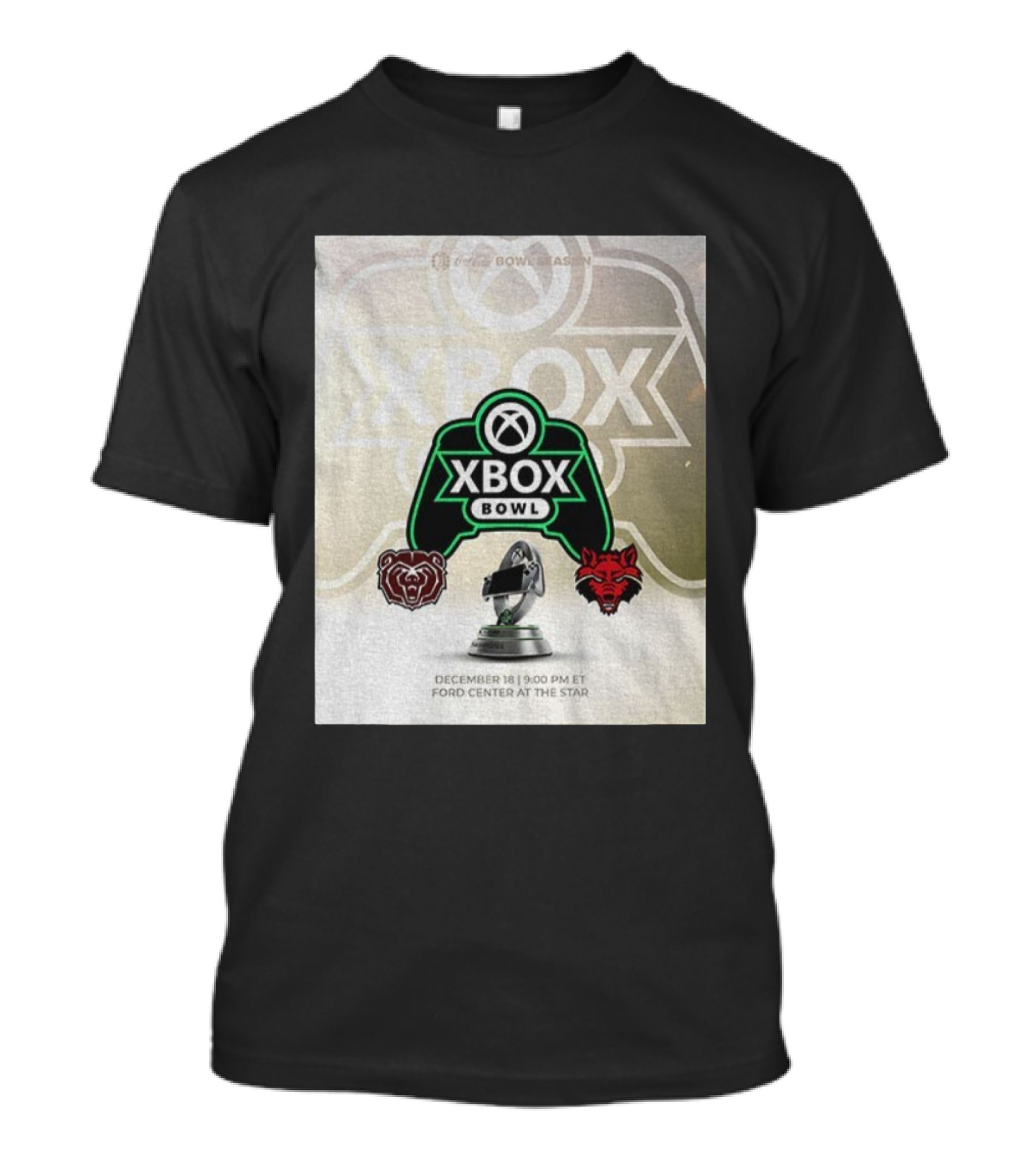 Xbox Bowl Missouri State Bears Vs Arkansas State Red Wolves Football 2025 December 18 Ford Center At The Star T-Shirt