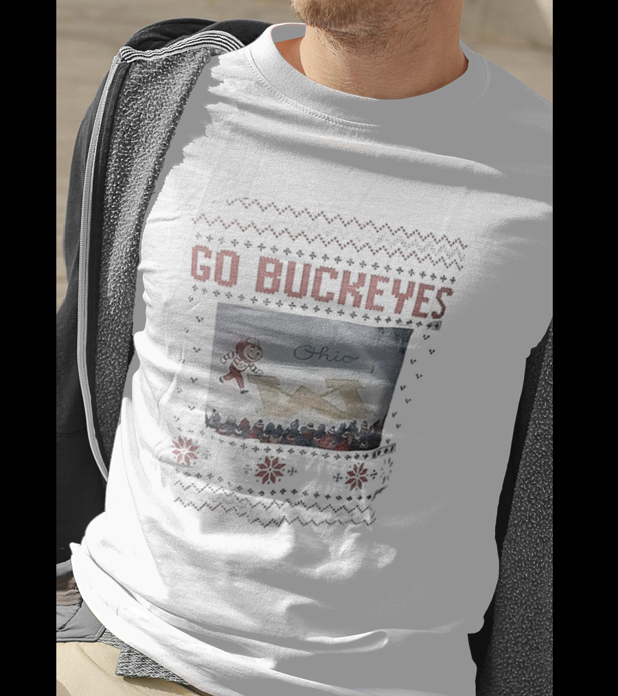 Go Buckeyes Brutus Buckeye Crosses Out Michigan W Snow Scene T-Shirt