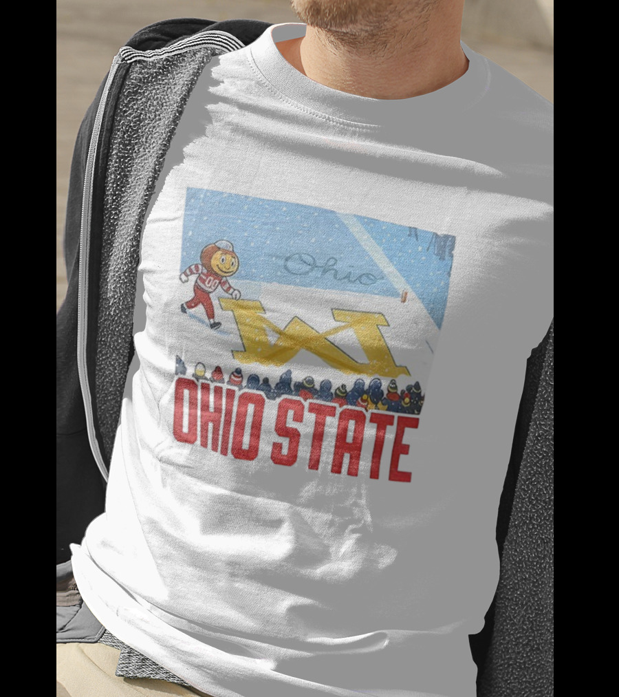 Ohio State Brutus Buckeye Crosses Out Michigan Snow Go Buckeyes Christmas T-Shirt