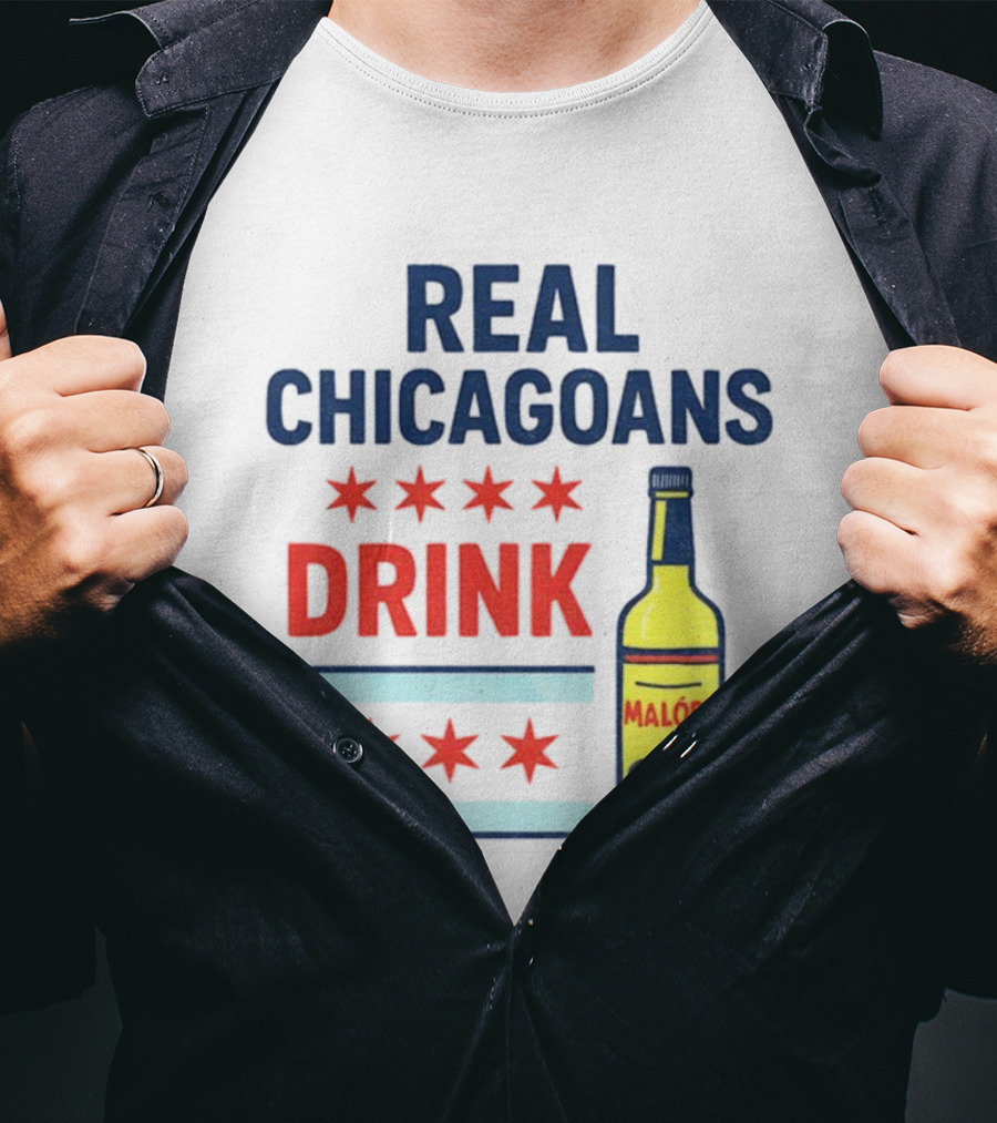 Real Chicagoans Drink Malort Bears Football Fans NFL Pride T-Shirt