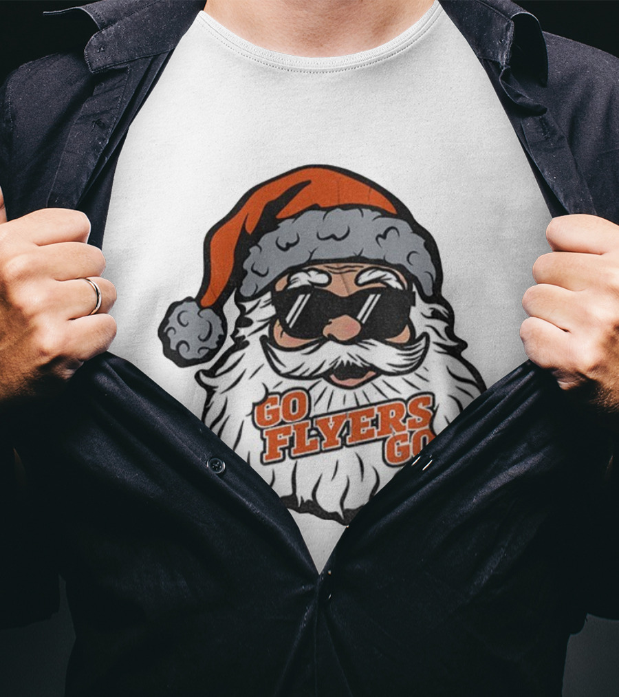 Santa Claus Go Flyers Go Philadelphia Hockey Christmas 2025 T-Shirt