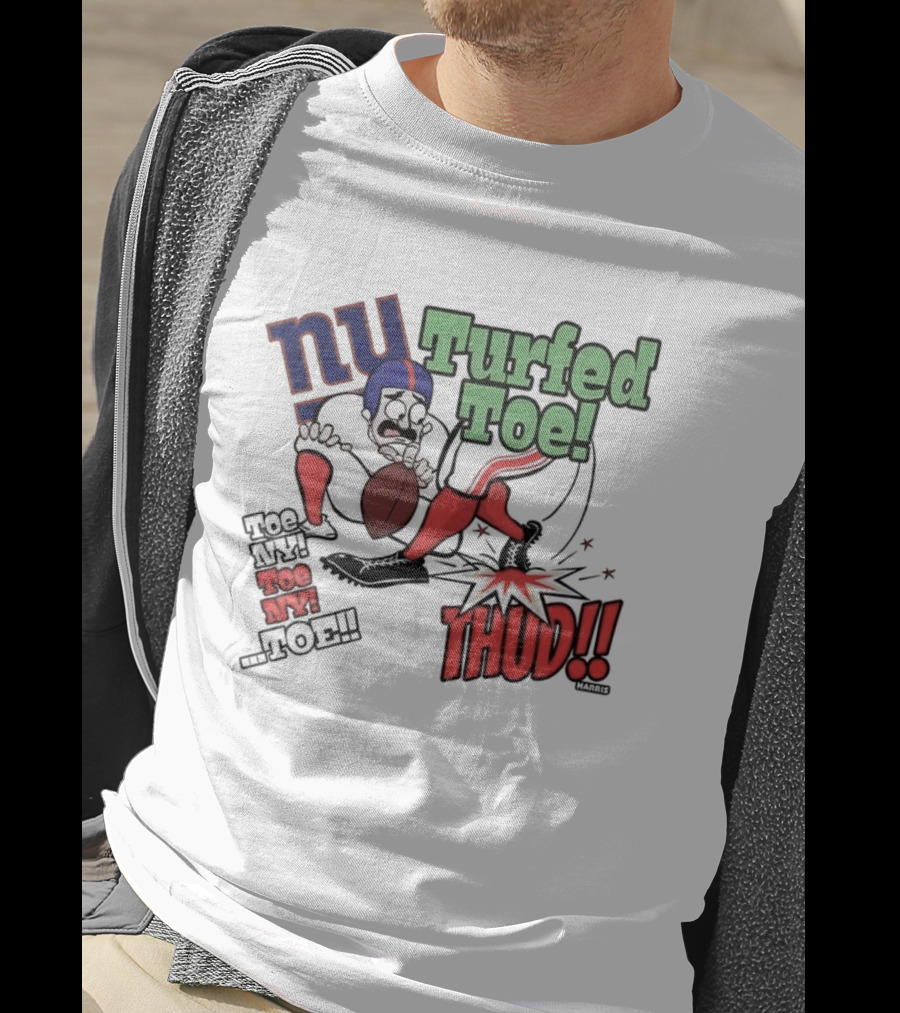 New York Giants Turfed Toe Cartoon NY Thud Football T-Shirt