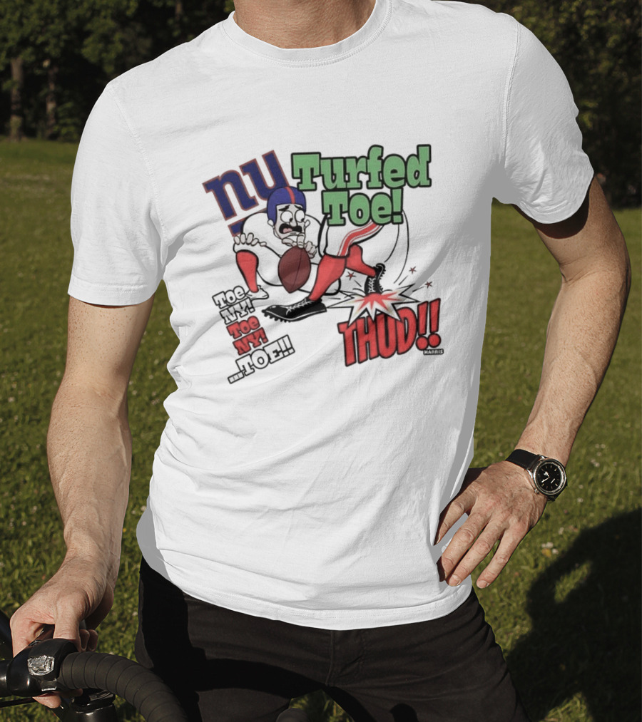 New York Giants Turfed Toe Cartoon NY Thud Football T-Shirt