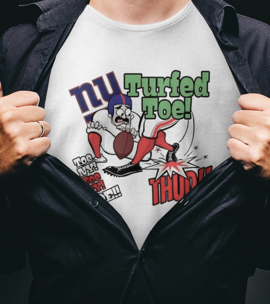 New York Giants Turfed Toe Cartoon NY Thud Football T-Shirt
