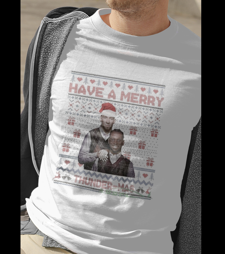 Shaivonte Aician Chet Holmgren Oklahoma City Thunder Merry Thunder Mas Christmas Stepbrothers T-Shirt