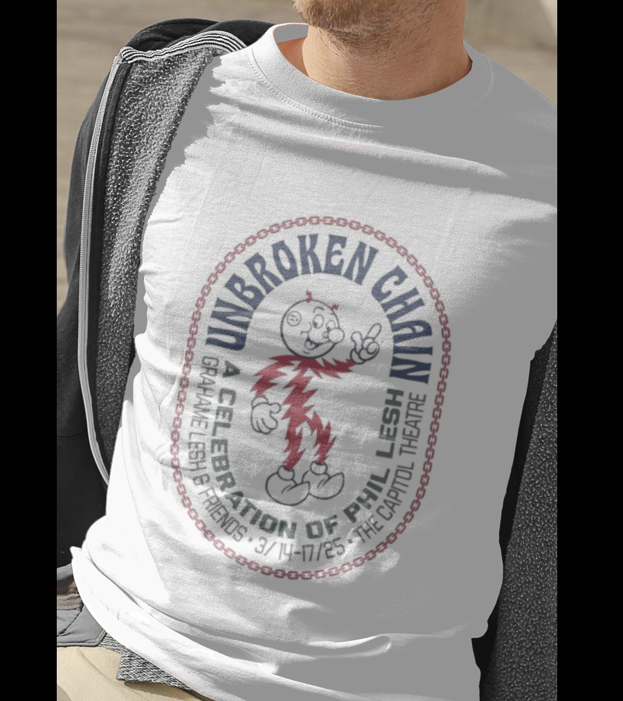 Unbroken Chain Reddy Kilowatt Phil Lesh A Celebration Saenger Theatre New Orleans Mardi Gras T-Shirt