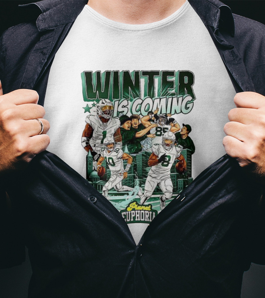 Philadelphia Eagles Winter Is Coming Player Euphoria City Skyline T-Shirt