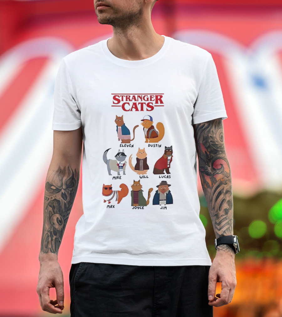 Stranger Cats Eleven Dustin Mike Will Lucas Max Joyce Jim T-Shirt