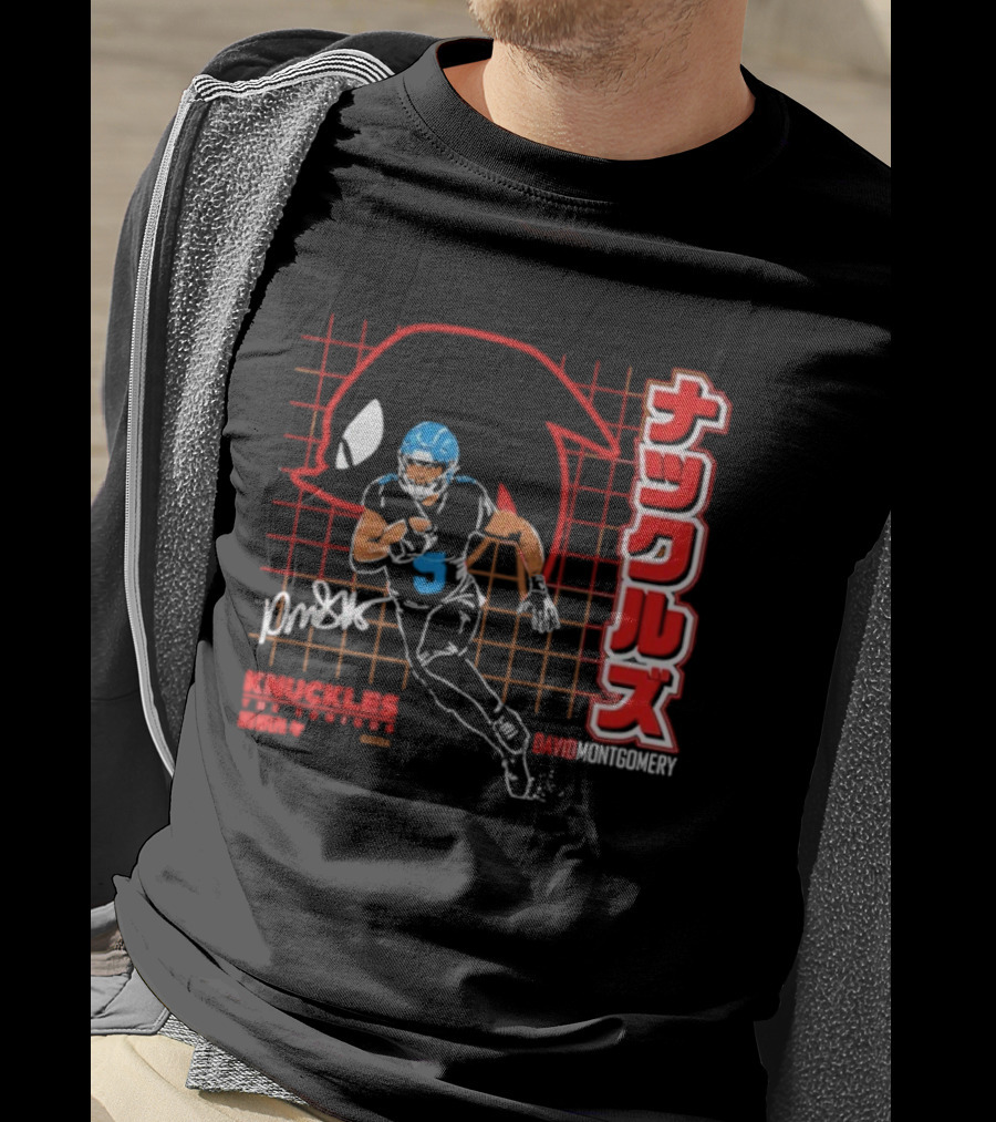 David Montgomery Knuckles The Echidna Grid Style Running Back T-Shirt