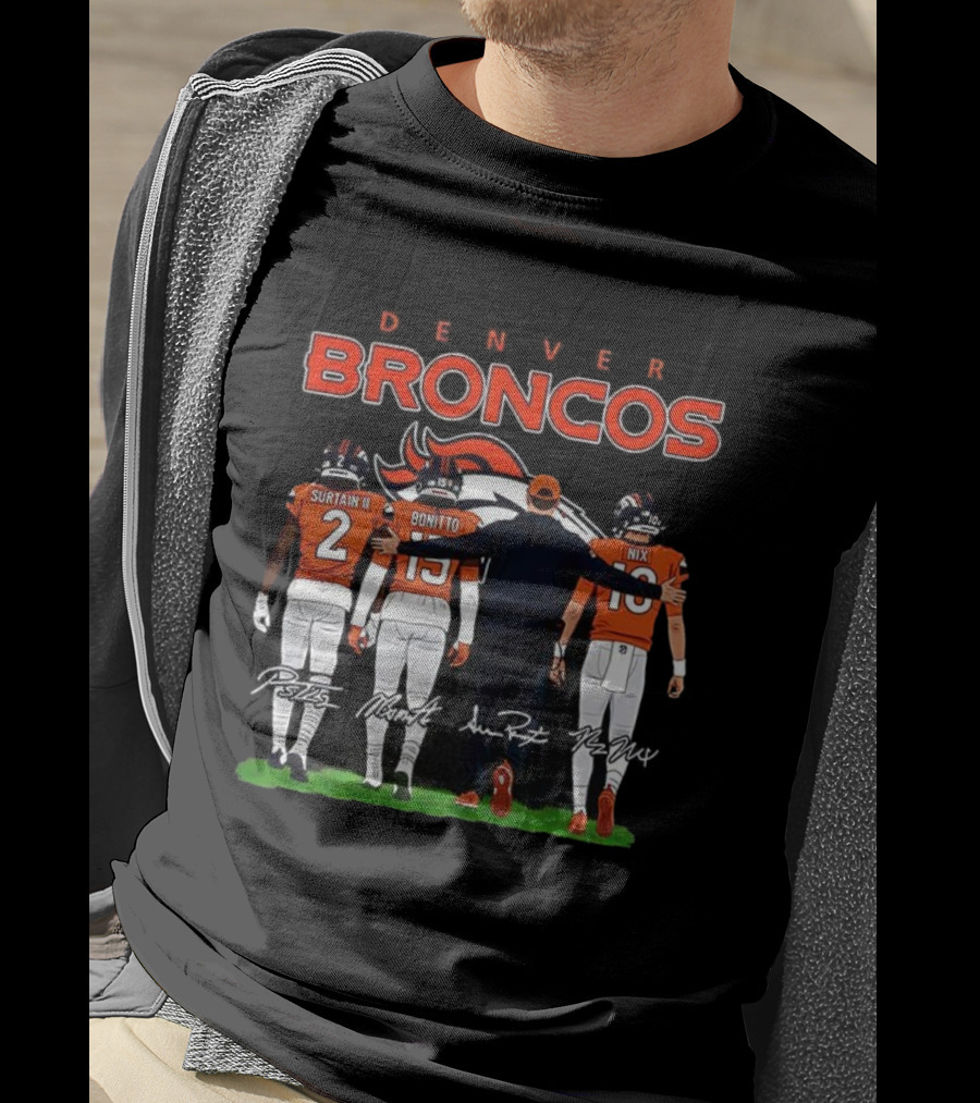 Denver Broncos Surtain II Bonitto Nix Sean Payton Signatures T-Shirt