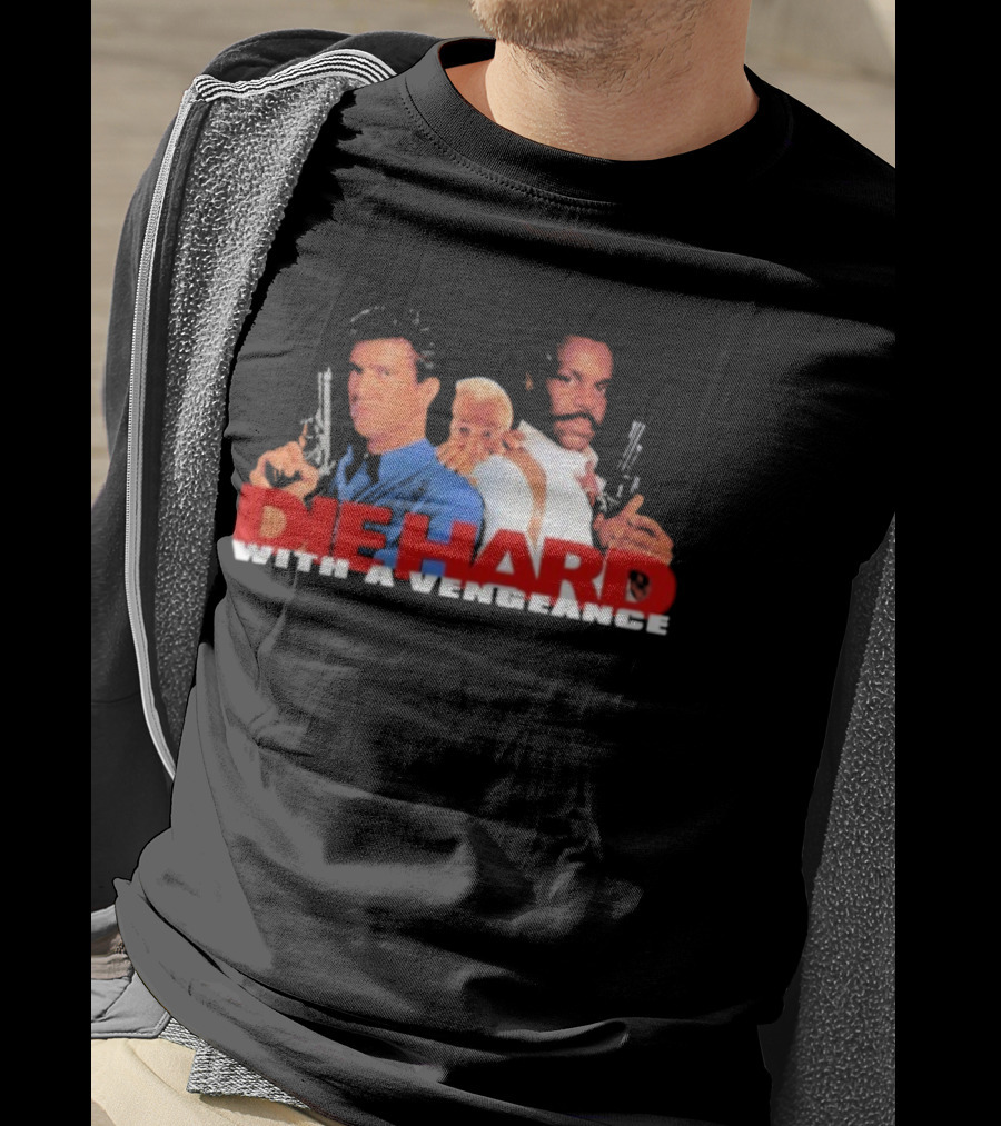 Die Hard With A Vengeance Movie Bruce Willis And Samuel L. Jackson Gun Art T-Shirt
