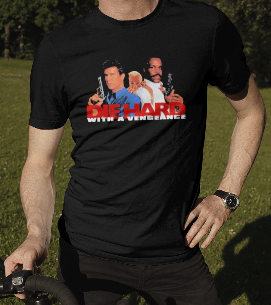 Die Hard With A Vengeance Movie Bruce Willis And Samuel L. Jackson Gun Art T-Shirt