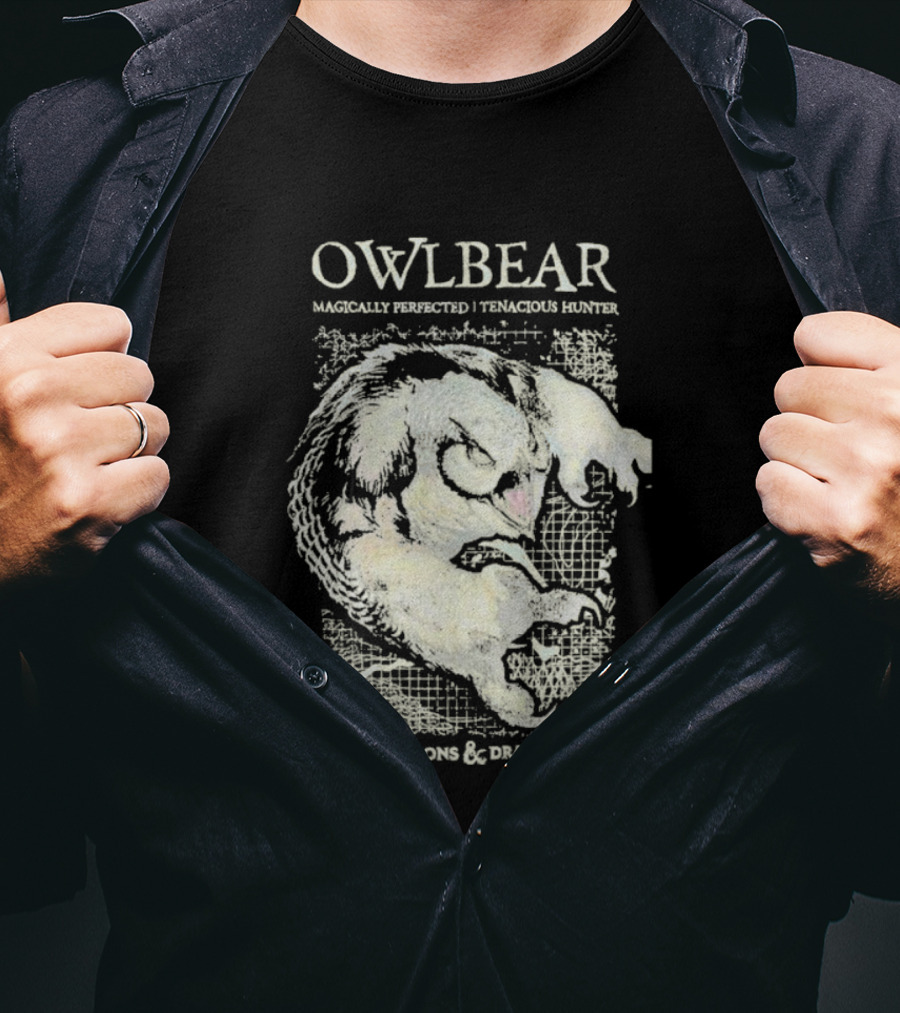Owlbear Dungeons & Dragons Magically Perfected Tenacious Hunter T-Shirt