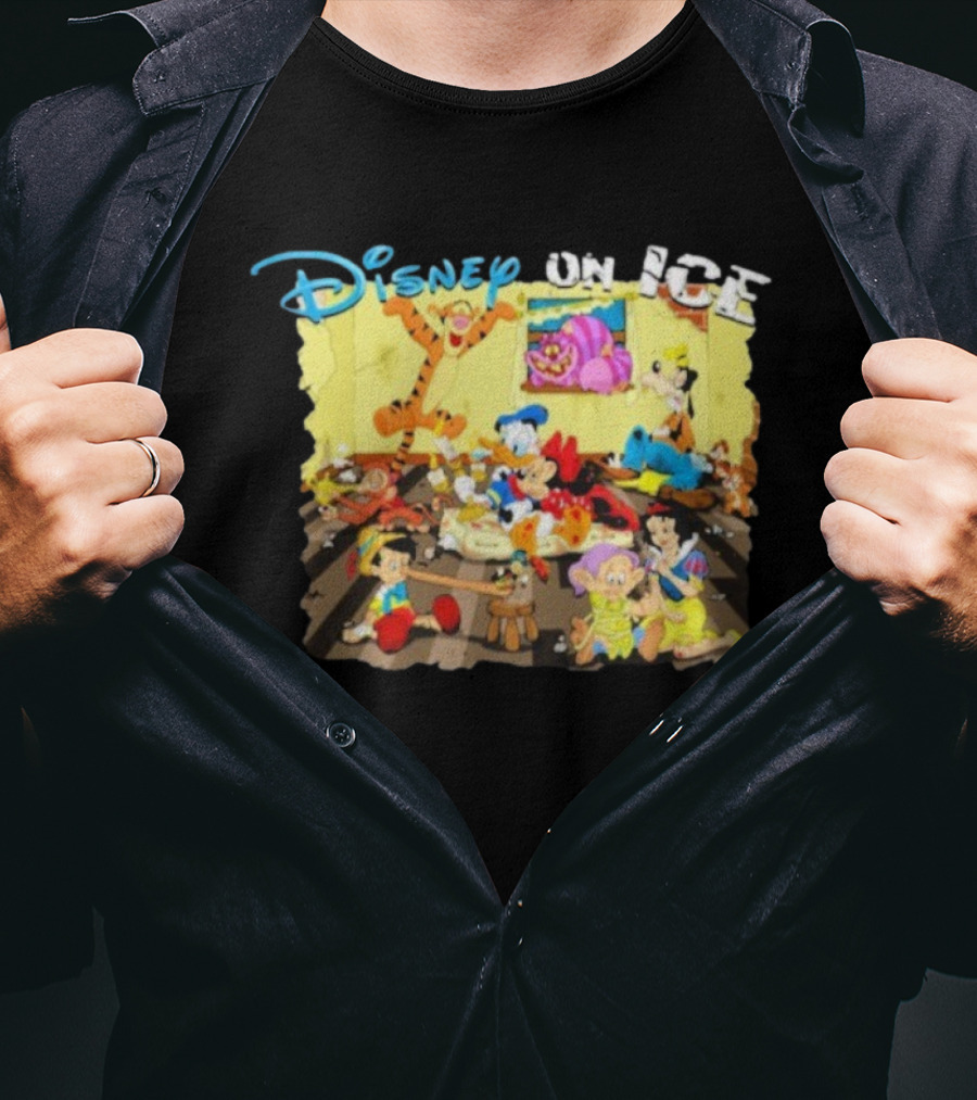 Disney On Ice Characters Tigger Mickey Donald Goofy Pinocchio Cheshire Snow White T-Shirt