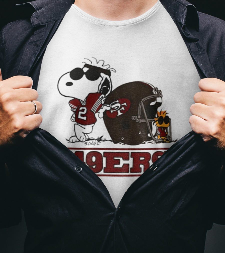 Snoopy Woodstock San Francisco 49ers NFL Football Helmet 2025 T-Shirt