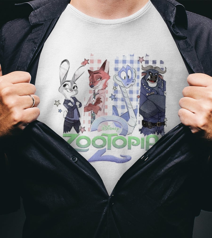Disney Zootopia 2 Movie Bunny Fox Characters T-Shirt