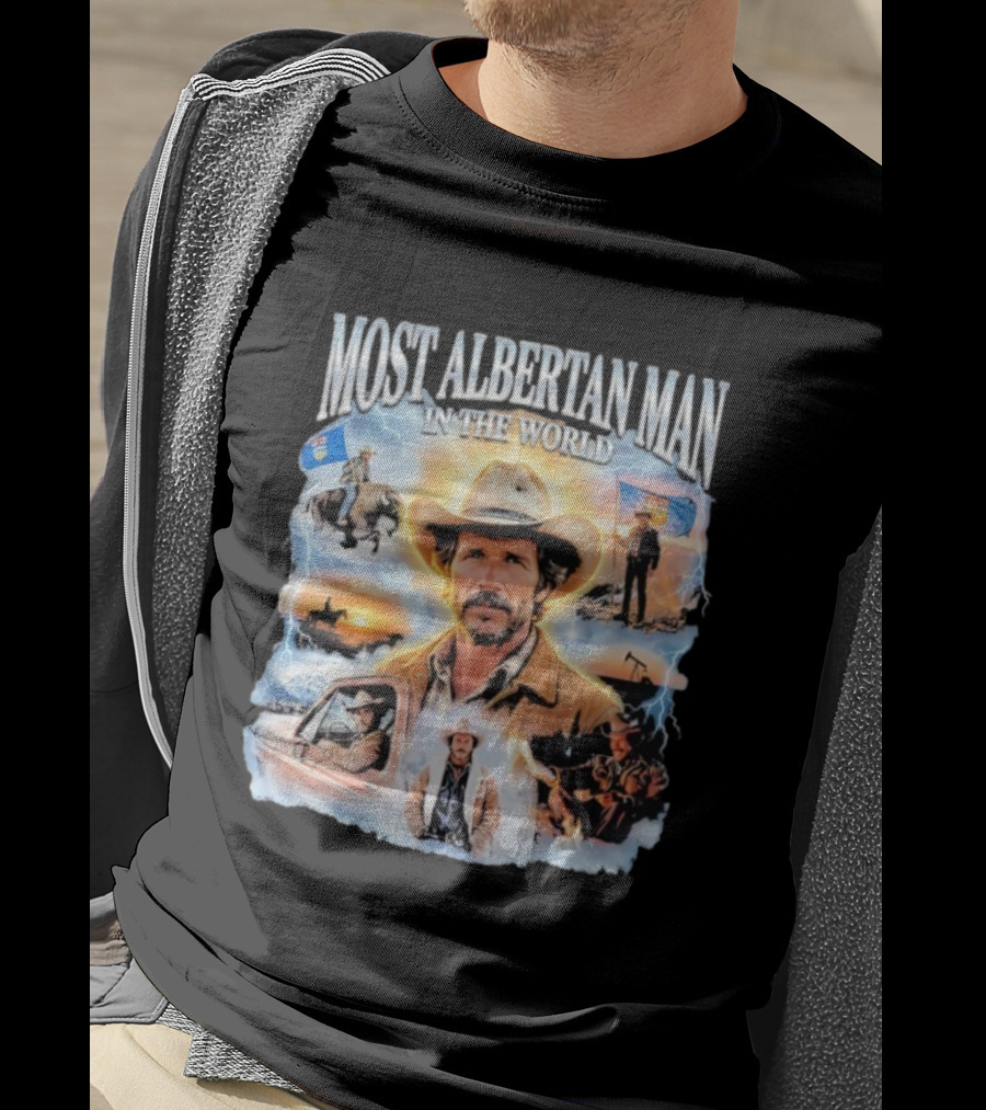MOST ALBERTAN MAN IN THE WORLD Arthur Morgan Cowboy Adventure Alberta Imagery T-Shirt