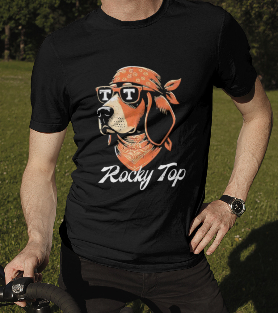 Rocky Top Vols Dog Wearing Sunglasses Tennessee Football T-Shirt