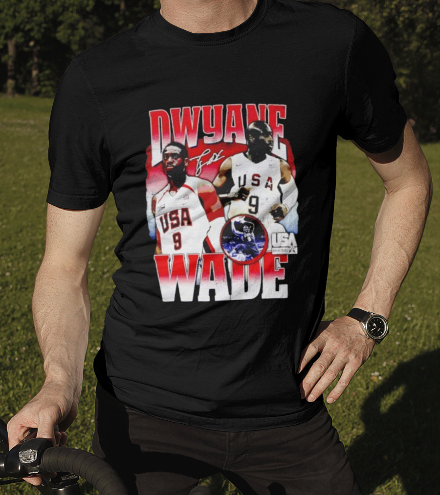 Dwyane Wade USA Basketball Signature Vintage 9 Retro Team USA T-Shirt