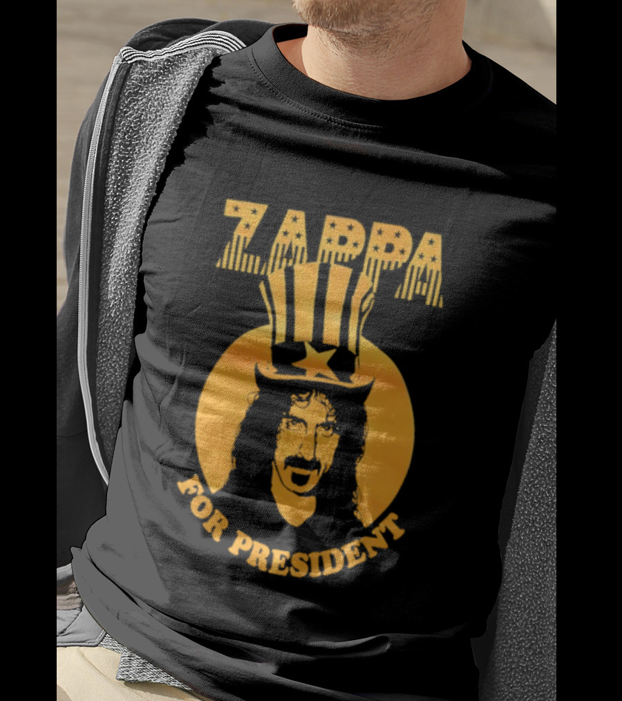 Zappa For President Iconic Yellow Portrait With Star Crown T-Shirt