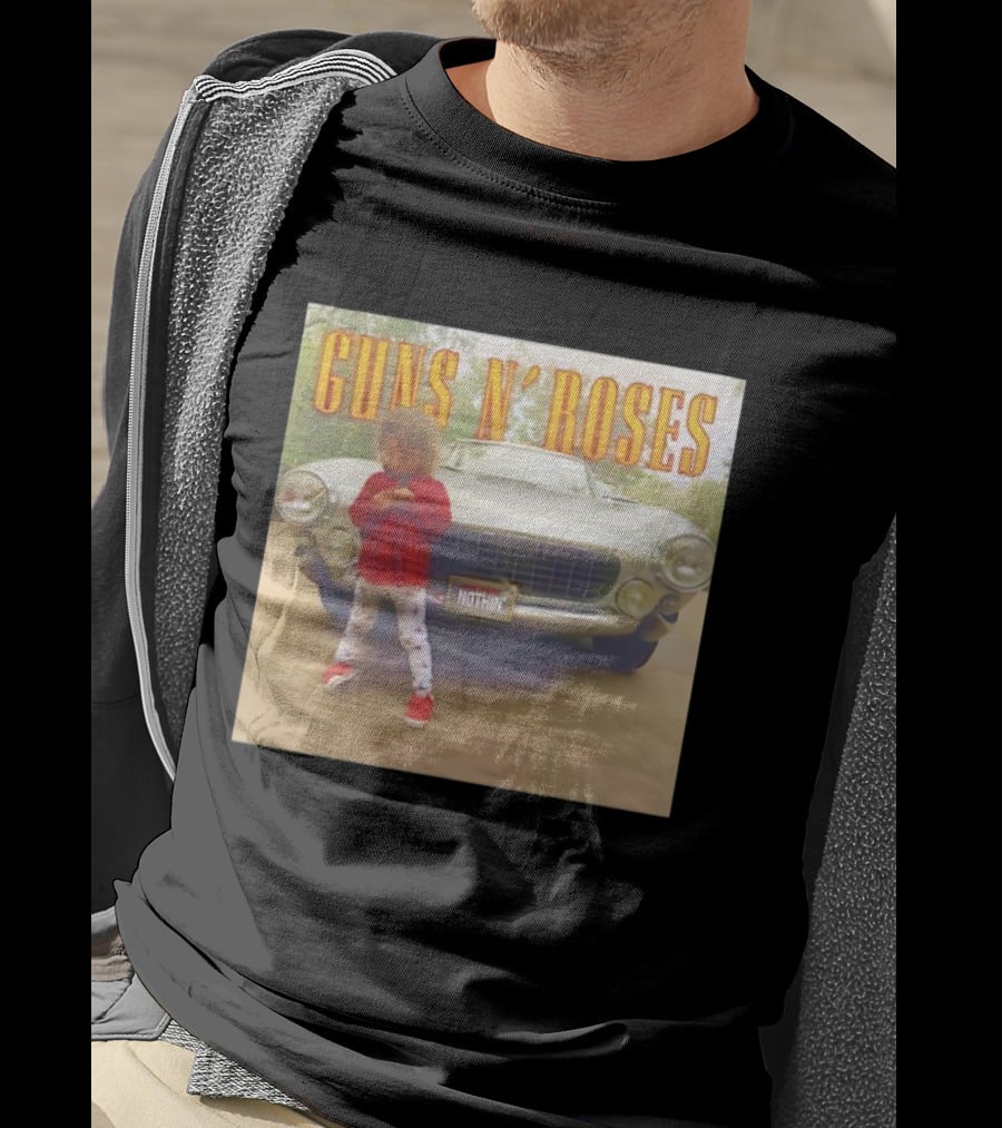 Guns N Roses Nothin’ Child In Front Of Vintage Car T-Shirt