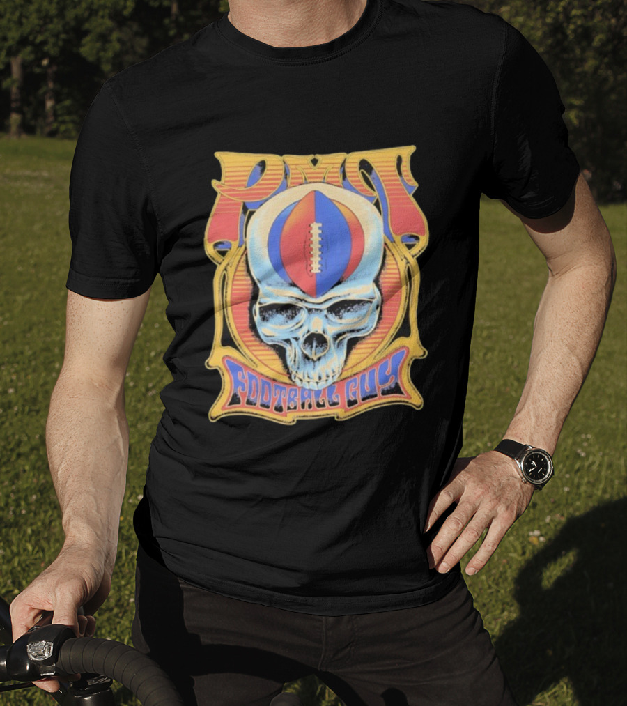 PMT Football Guy Grateful Dead Style Skull Football T-Shirt