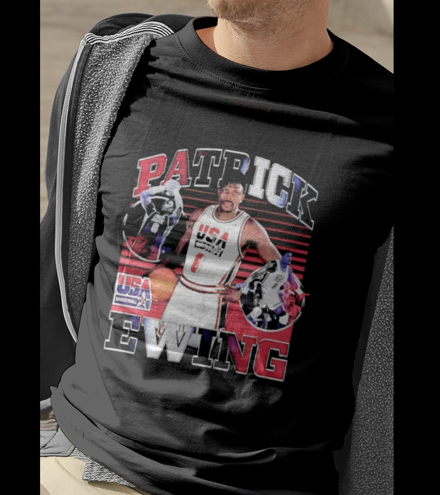 Patrick Ewing USA Basketball Number 6 Vintage Retro Style T-Shirt