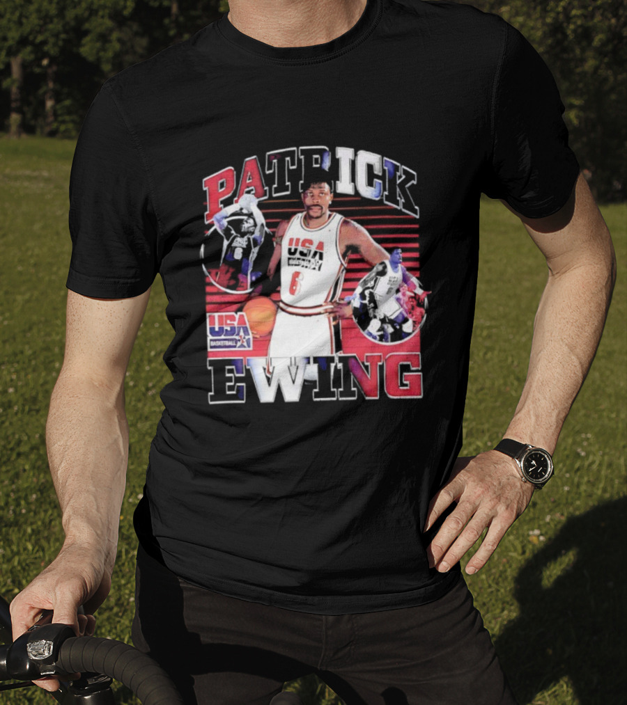 Patrick Ewing USA Basketball Number 6 Vintage Retro Style T-Shirt