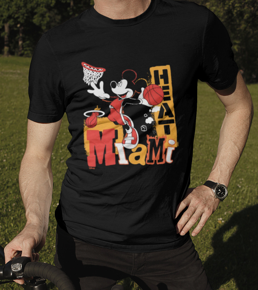 Mickey Mouse Miami Heat Basketball Collaboration T-Shirt