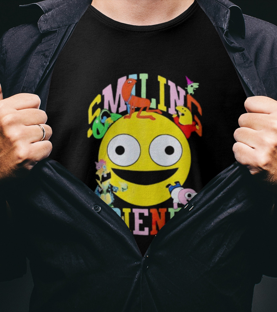 Smiling Friends Colorful Characters With Large Yellow Smile Face T-Shirt