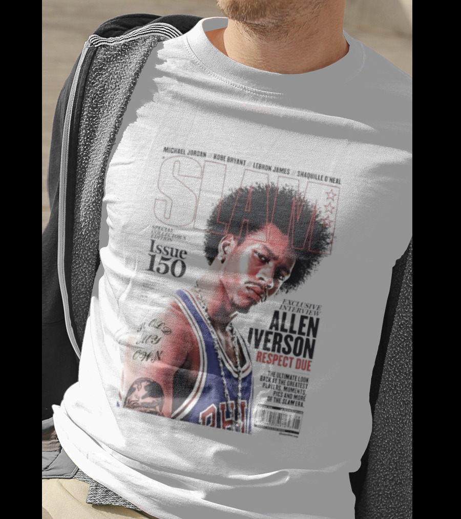 SLAM Magazine Allen Iverson Philadelphia 76ers Respect Due Issue 150 Retro Basketball Legend T-Shirt