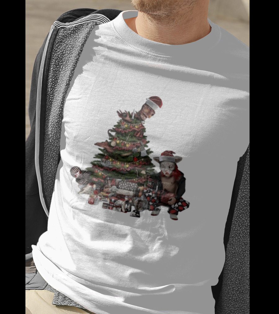 Horror Christmas Tree Zombie Santa Creepy Festive Creature T-Shirt