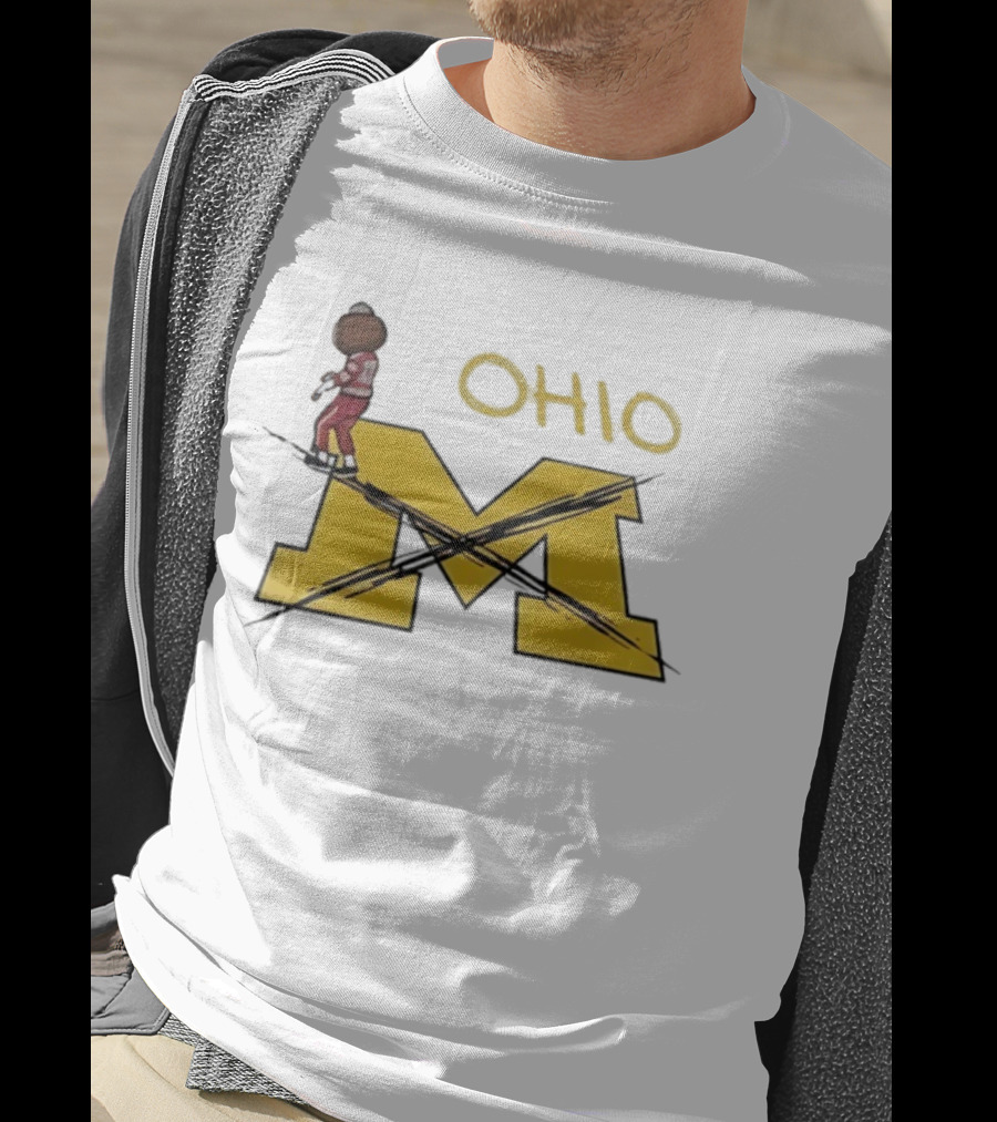 Ohio State Buckeyes Brutus Crossing Out M In Michigan Wolverines Rivalry T-Shirt