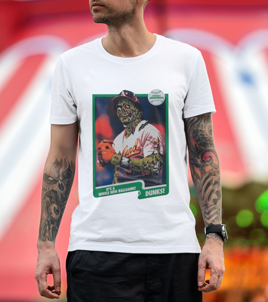 Zombie Oakland Athletics Whole New Ballgame Dunks Anonymous Player Cards T-Shirt