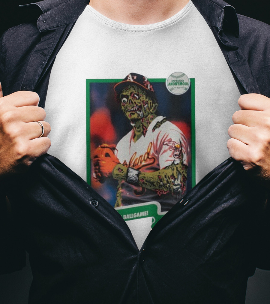 Zombie Oakland Athletics Whole New Ballgame Dunks Anonymous Player Cards T-Shirt