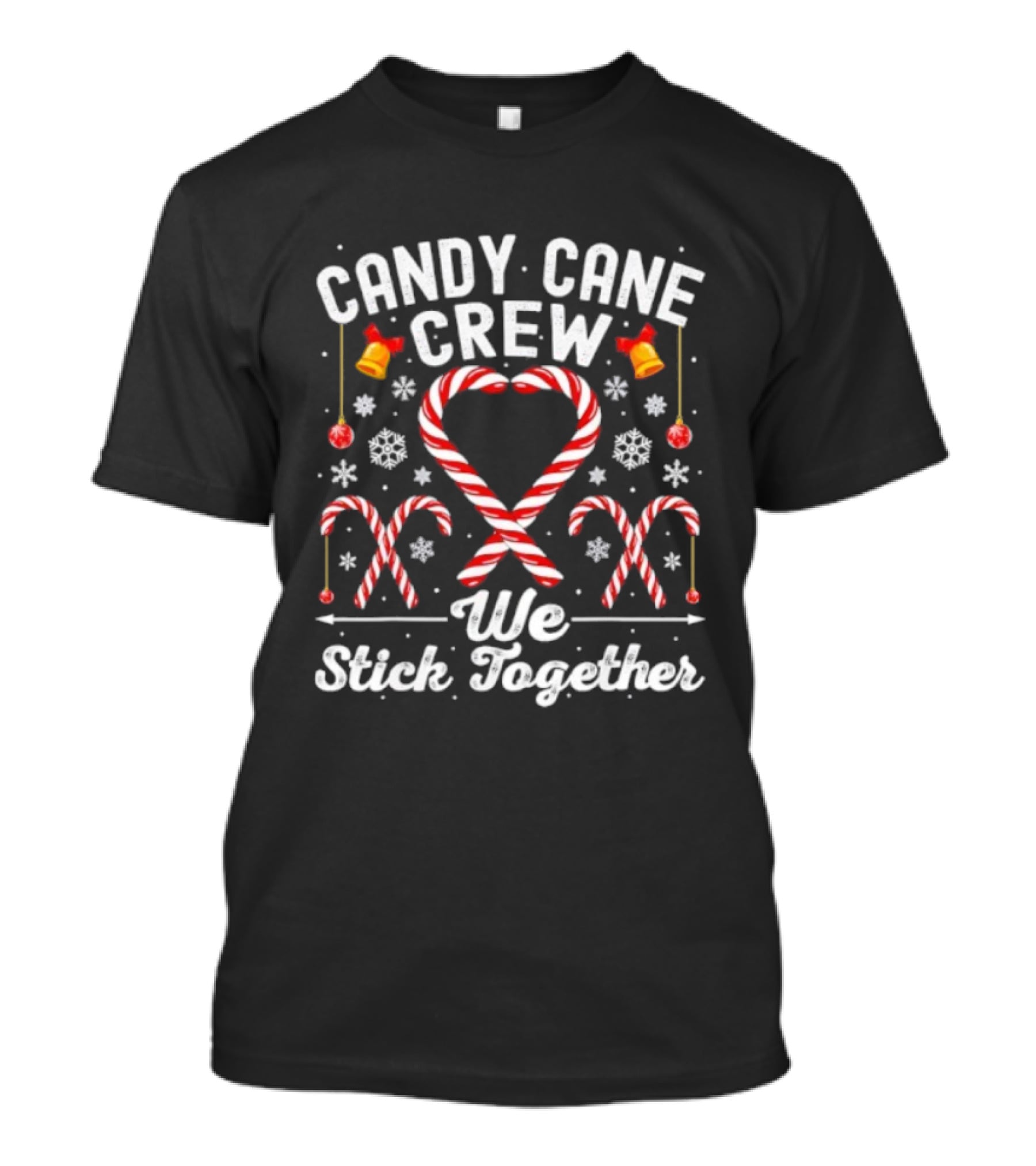 Candy Cane Crew We Stick Together Christmas Matching Family T-Shirt
