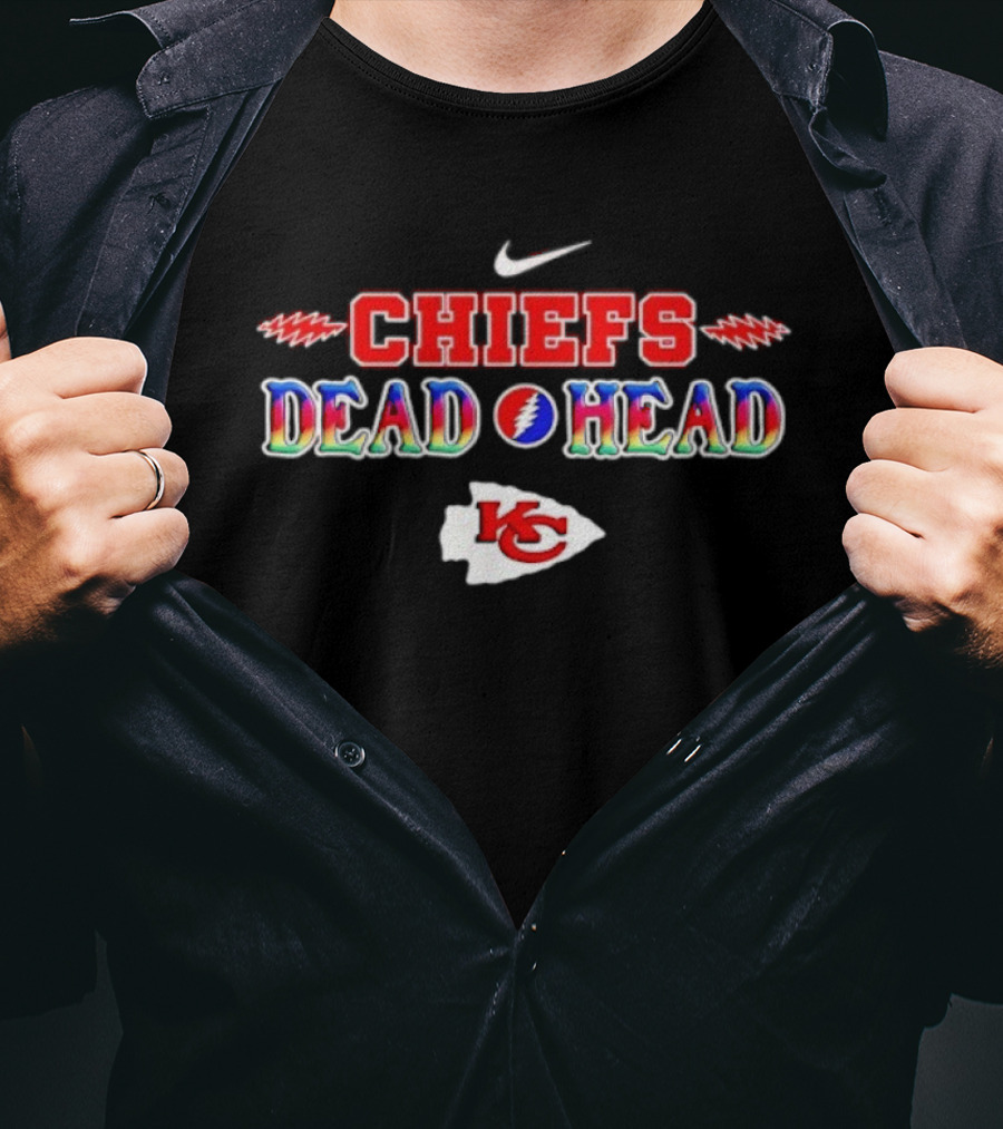 CHIEFS Dead Head KC Grateful Dead Style T-Shirt