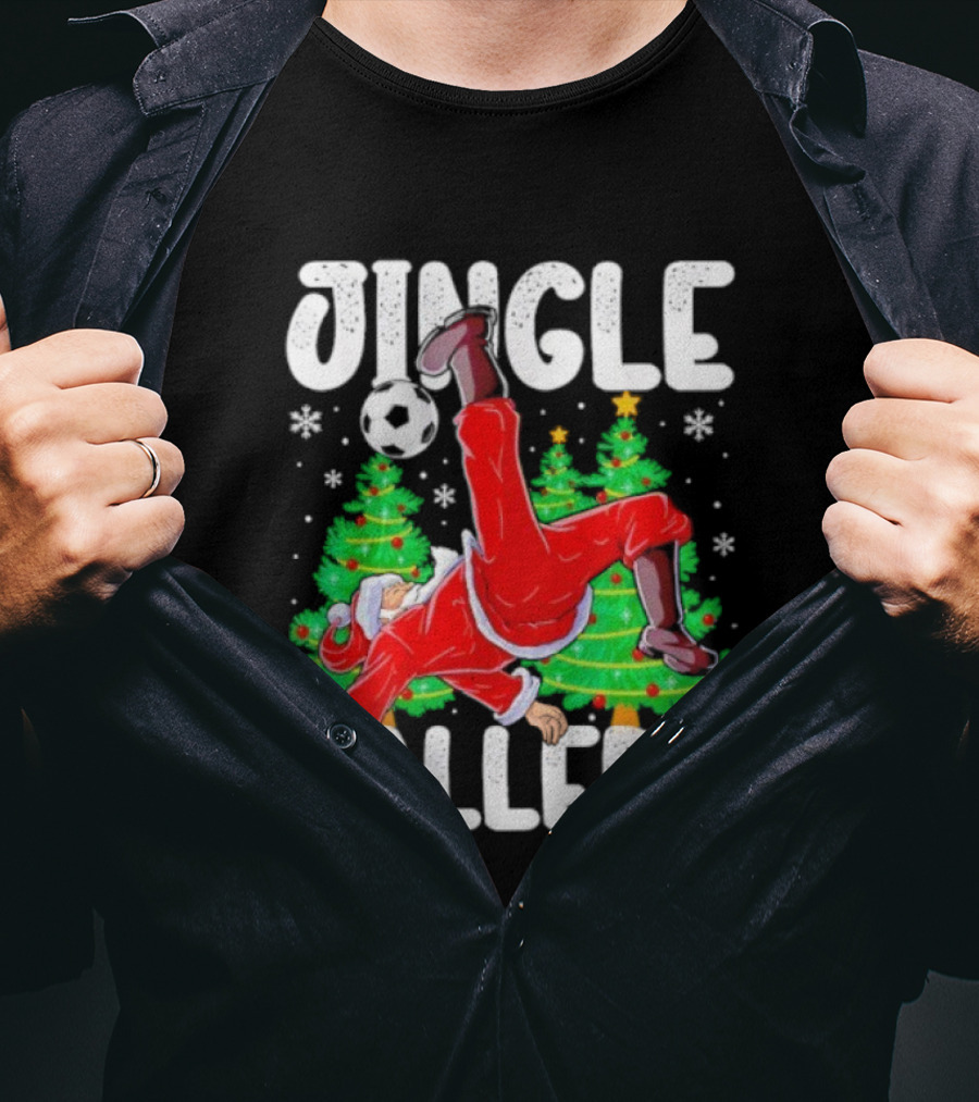 Jingle Ballers Santa Football Christmas Soccer Tree T-Shirt