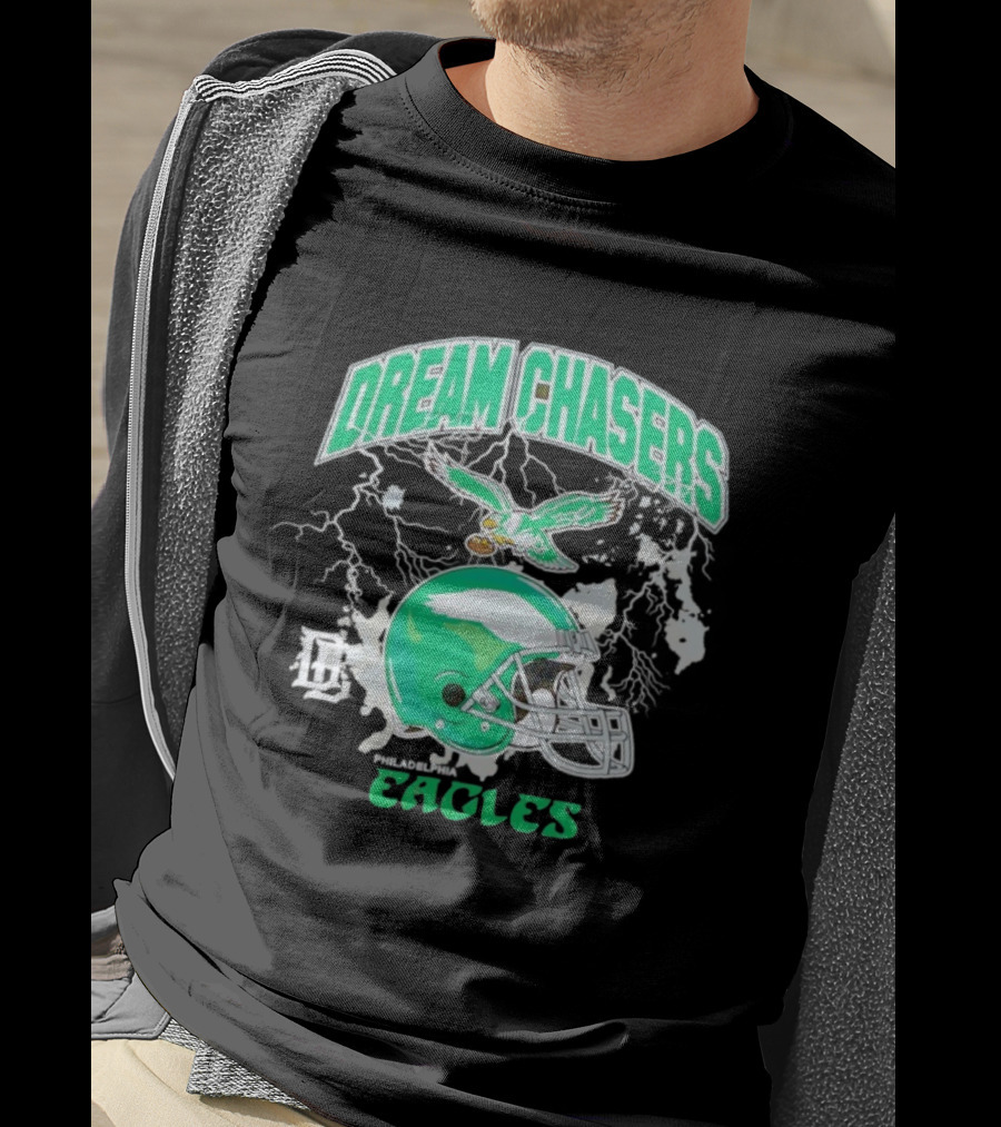 Philadelphia Eagles Dream Chasers Lightning Helmet Football Team Eagle T-Shirt
