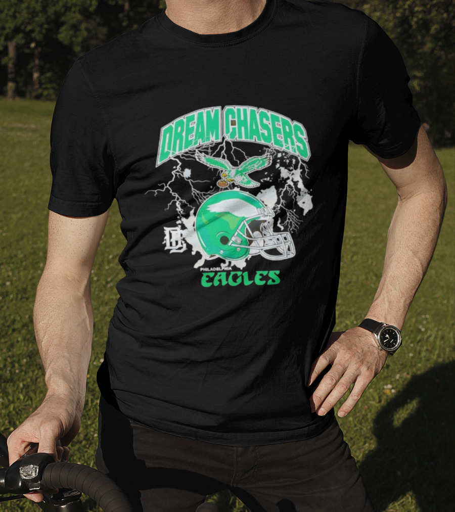 Philadelphia Eagles Dream Chasers Lightning Helmet Football Team Eagle T-Shirt