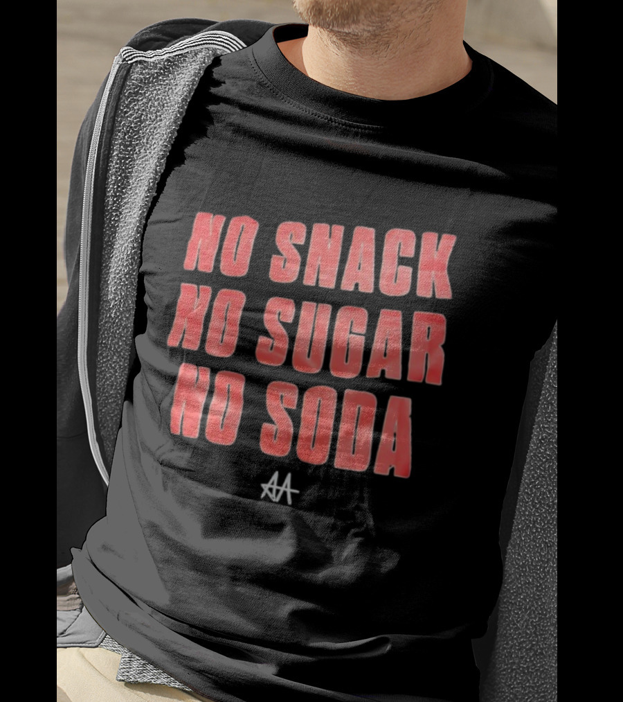 No Snack No Sugar No Soda Red Gradient Text T-Shirt