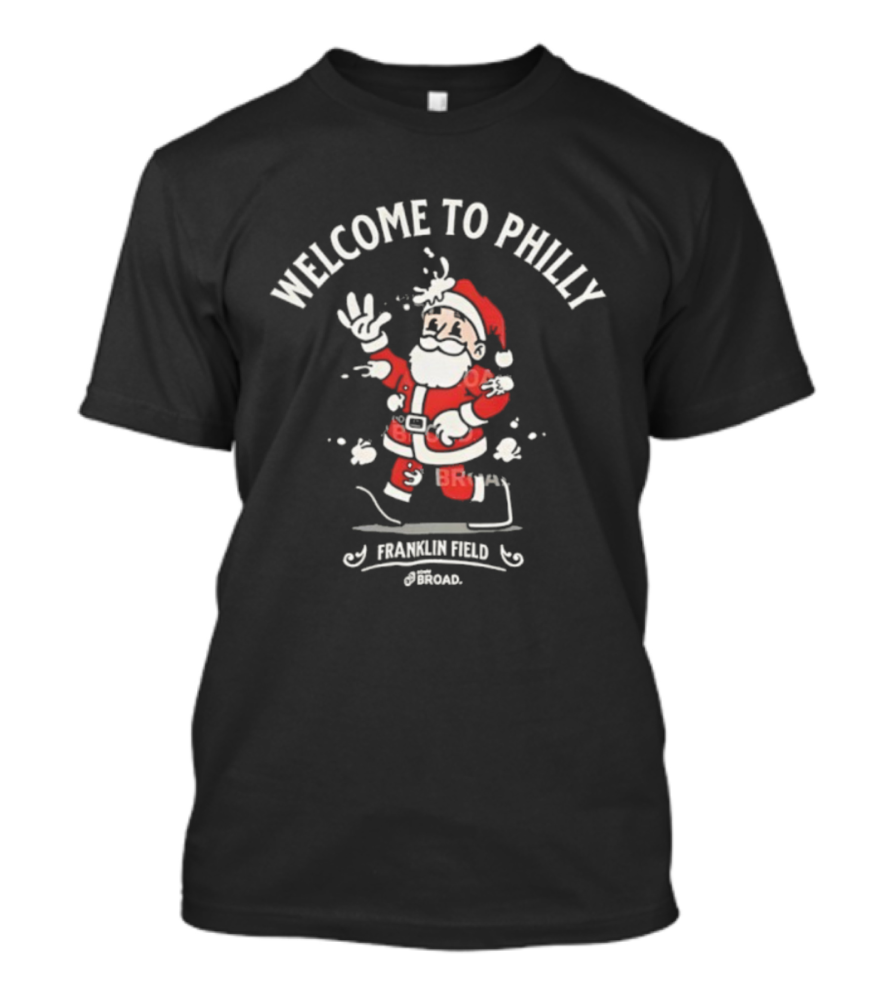 Welcome To Philly Santa Claus Franklin Field Philadelphia Eagles 2025 NFL Football T-Shirt