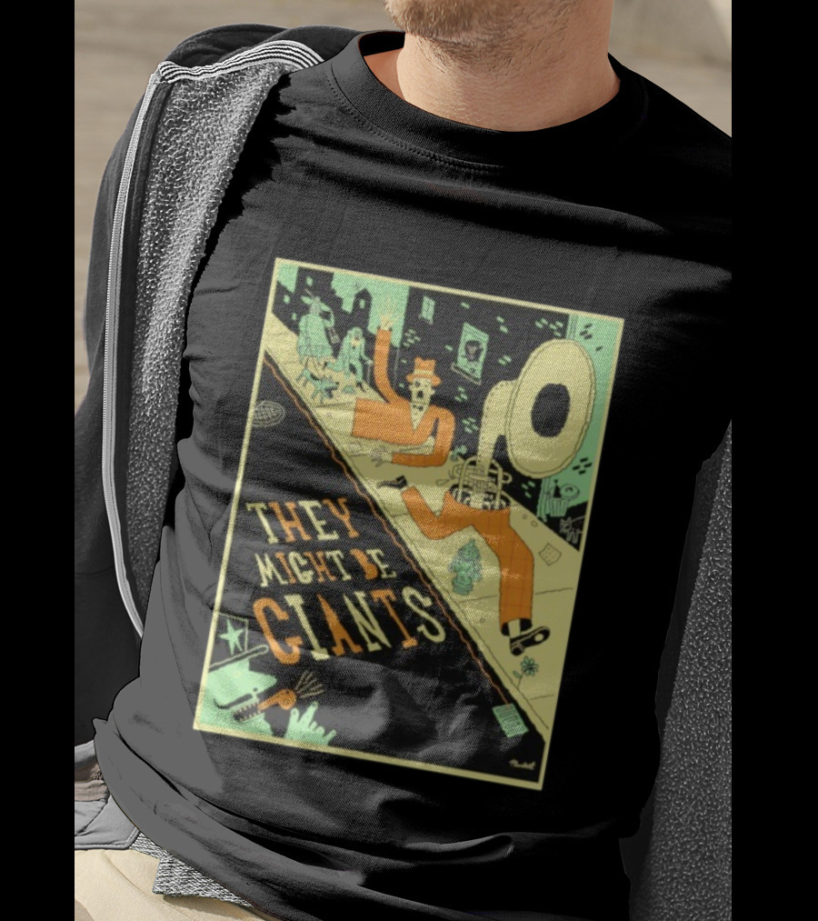They Might Be Giants Comic Style Tuba Man Illustration T-Shirt