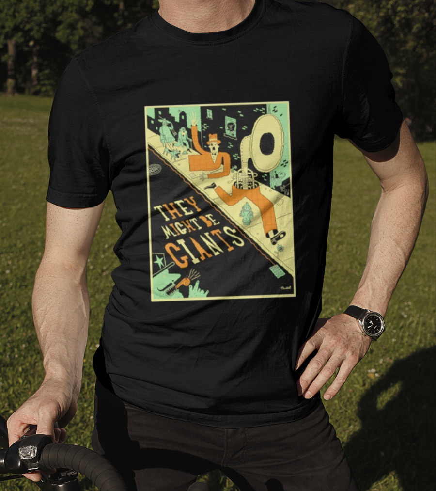 They Might Be Giants Comic Style Tuba Man Illustration T-Shirt