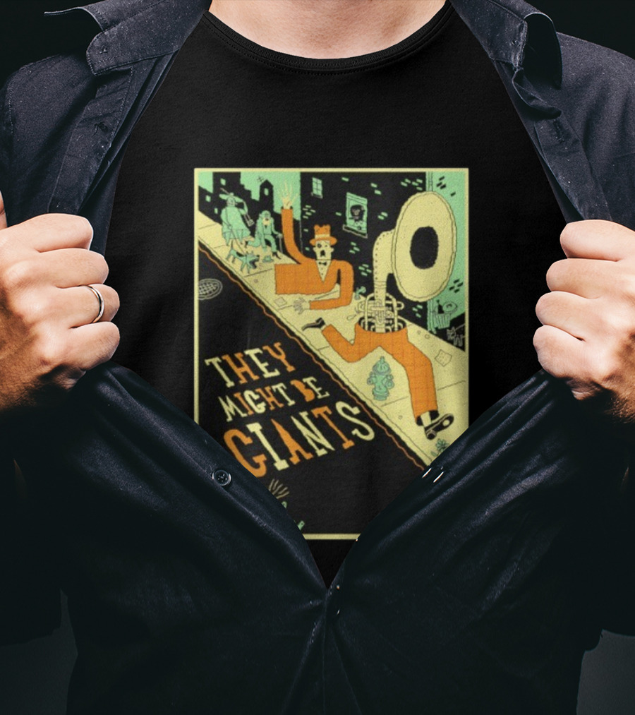 They Might Be Giants Comic Style Tuba Man Illustration T-Shirt