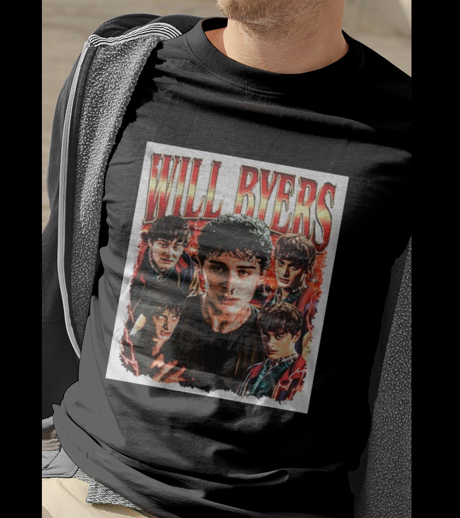Will Byers Stranger Things Character Montage Upside Down Theme T-Shirt